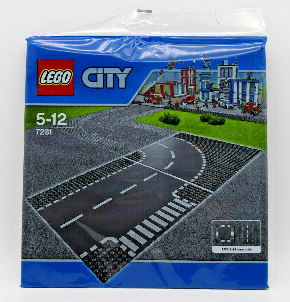 LEGO City - 7281 Straßenplatten Kurve T-Kreuzung Set Legostadt Straßen NEU OVP 
