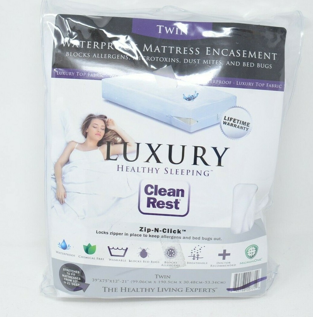 CleanRest Luxury Waterproof Mattress Encasement Protector Twin 