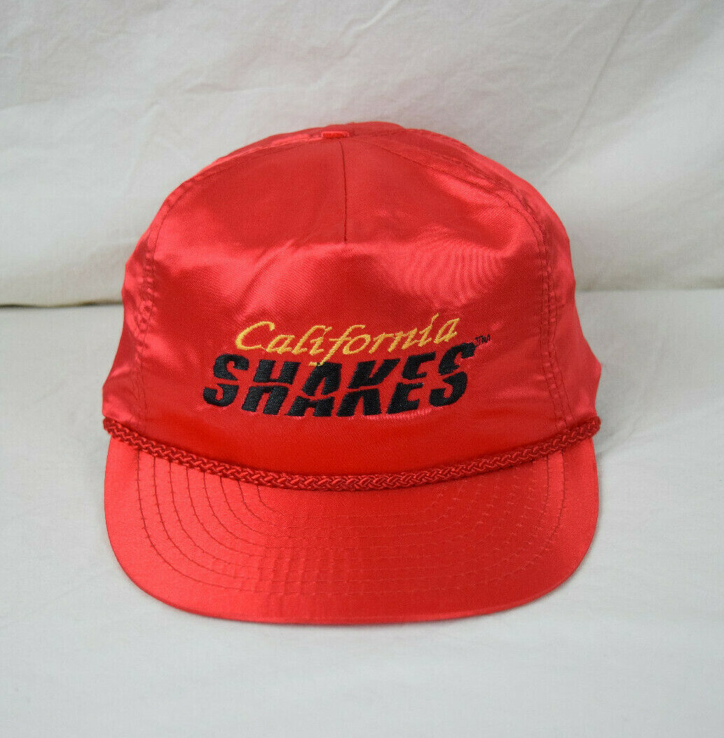 Vintage 80s CALIFORNIA SHAKES Satin Cap Adjustable Red VTG