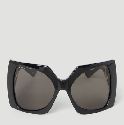 Pre-owned Gucci Gg1255s-001-64 Black Sunglasses In Gray