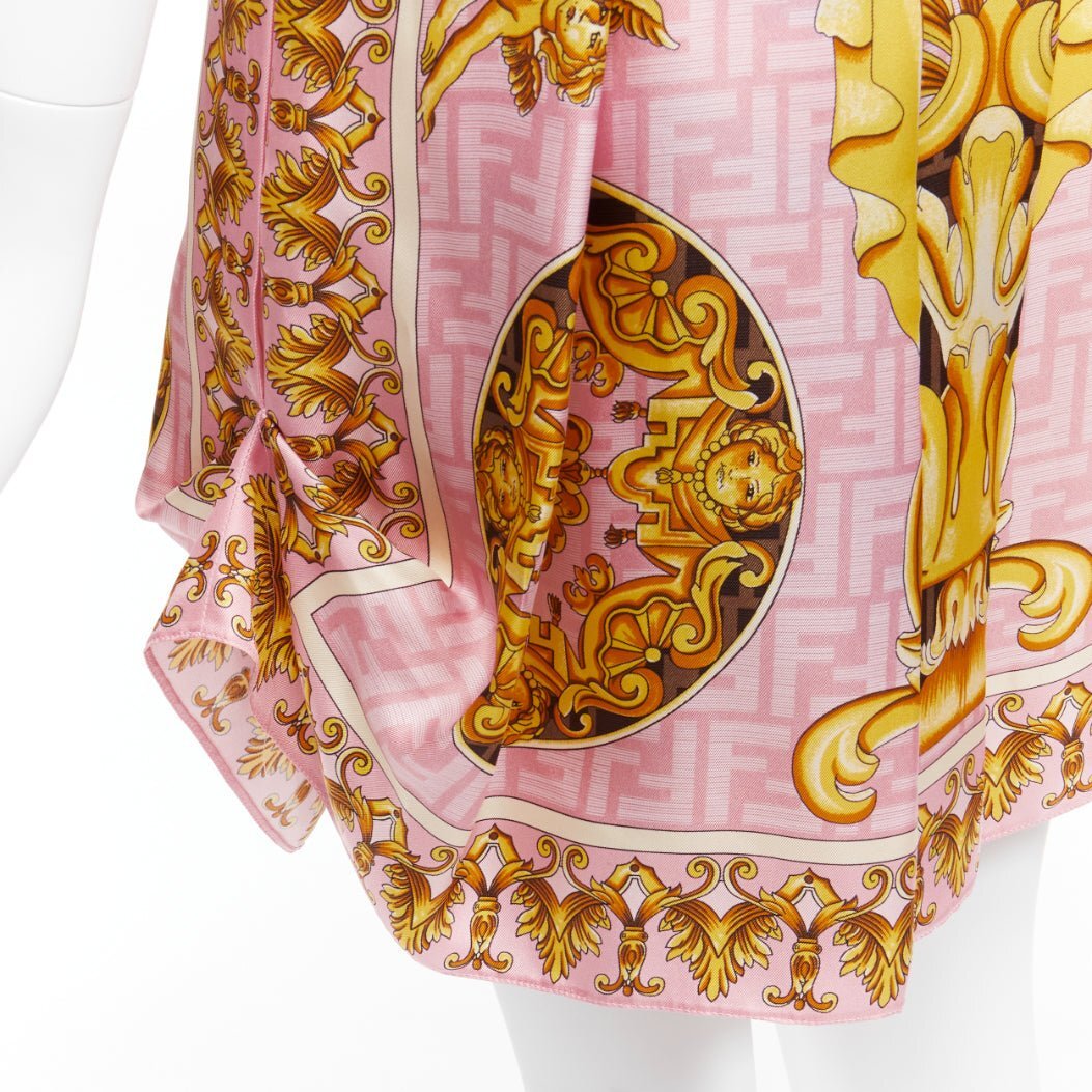 FENDACE FENDI VERSACE 2022 Runway pink gold baroque Zucca