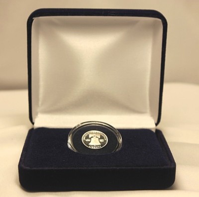 3 Coin Capsule Holder Velvet Air-tite Storage Box & TCD 1 Gram Navy Silver Gold