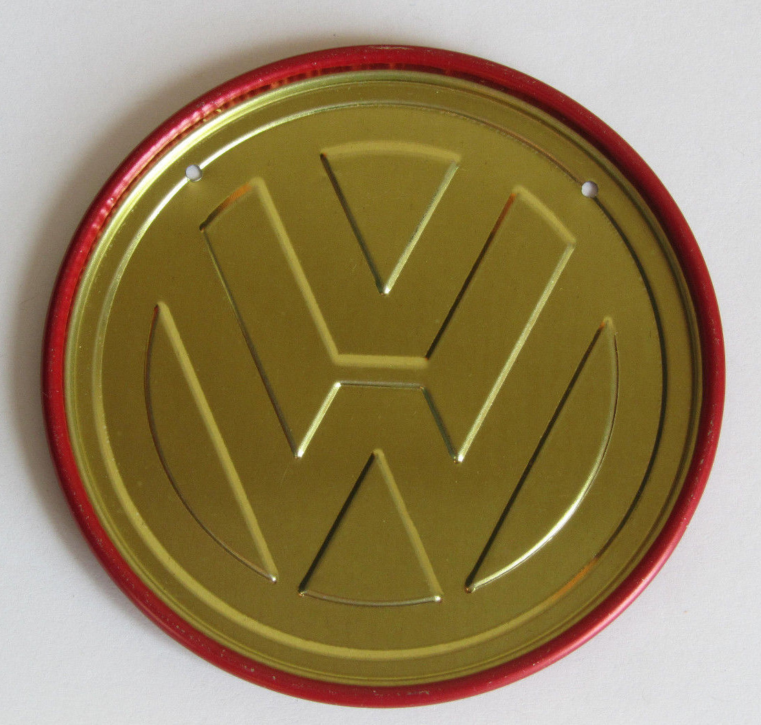 1950's Wheaties Cereal VOLKSWAGON Metal Auto Car Emblem VERY GOOD CONDITION