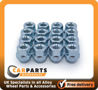 16x Fits Subaru BRZ 2012> M12x1.25 Taper Alloy Wheel Open Nut Bolt - Silver