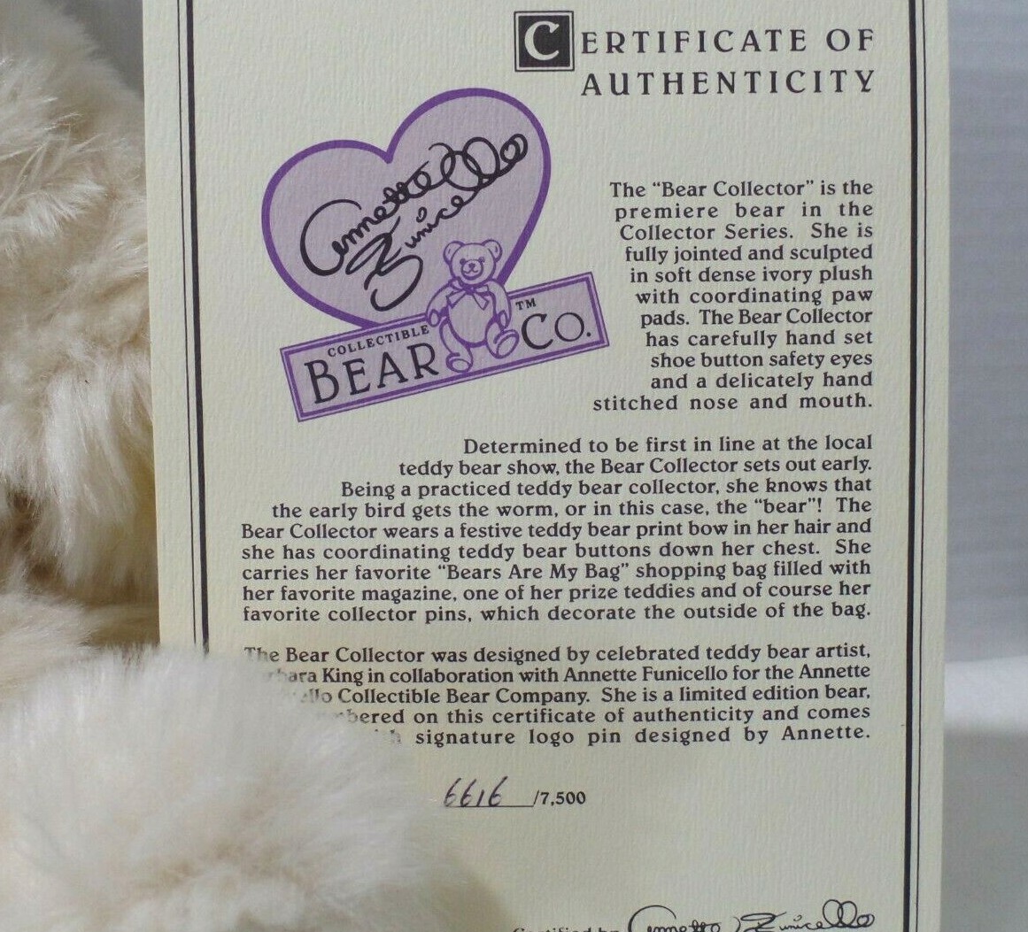 Annette Funicello Collector Series bear - BEAR COLLECTOR