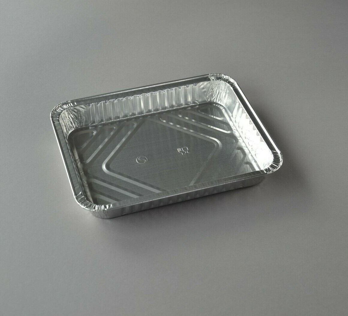 100 Aluschalen 930 ml R879G Grill-Schalen ungeteilt 226x176x30mm ohne Deckel