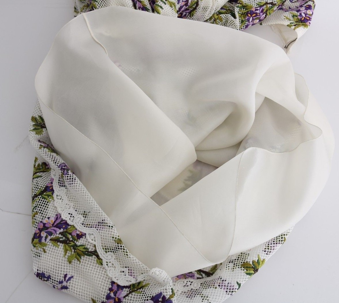 Pre-owned Dolce & Gabbana Dress White Floral Embroidered Maxi Full It40 /us6 / S Rrp $8800