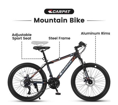 24 inch Kids Bike for Boys Girls, Kids Mountain Bike with Disc Brakes 21 Speed