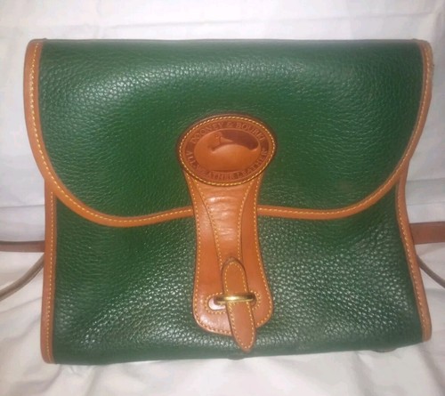 Vintage Green Dooney & Bourke Leather Equestrian Crossbody