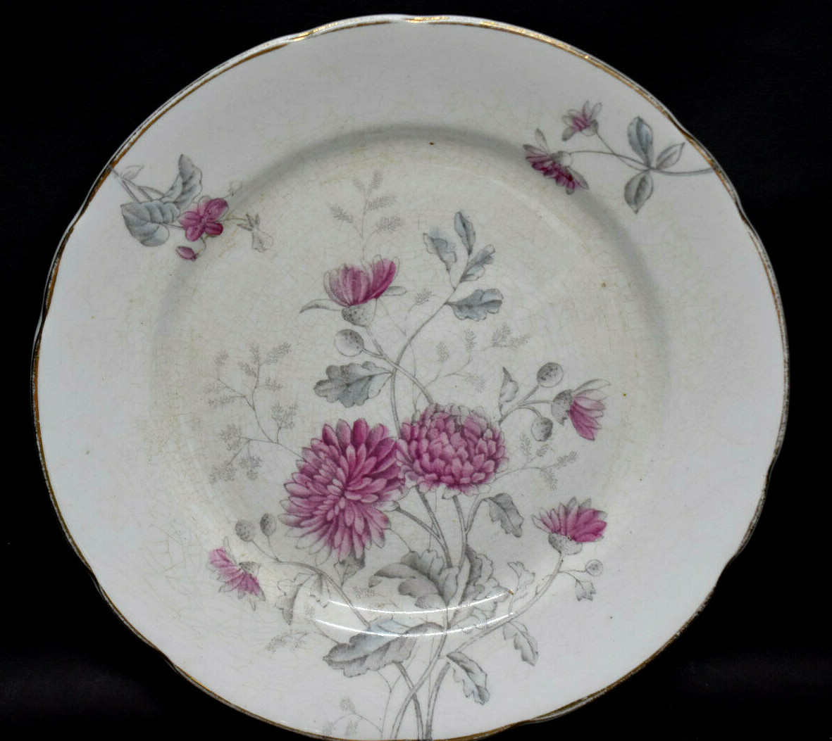 Bridgwood & Son Porcelaine Opaque Antique Ironstone Clover Transferware Plate