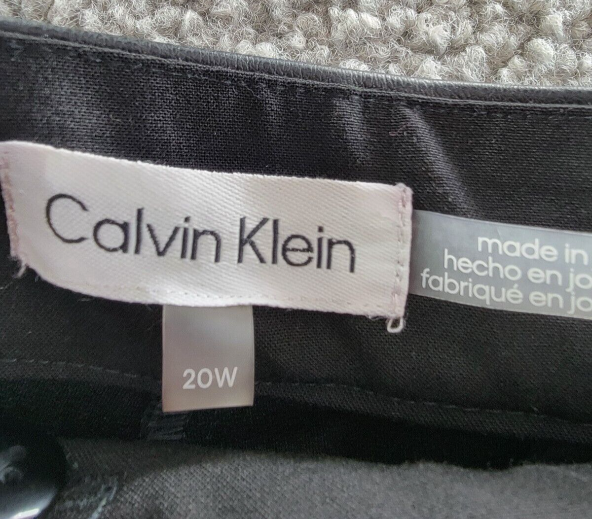 Calvin Klein Plus High-Rise Faux Leather-Waist Pants Women's 20W Black Solid - Picture 10 of 17