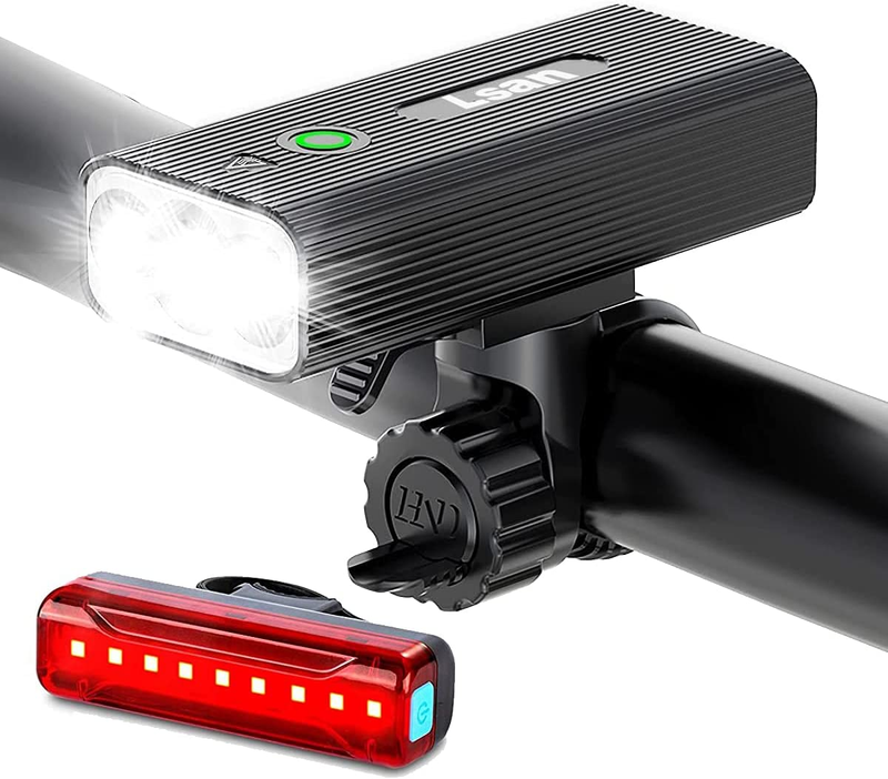 1200 Lumens Bike Lights Front and Back,3 LED USB Rechargeable Bicycle Light,Supe