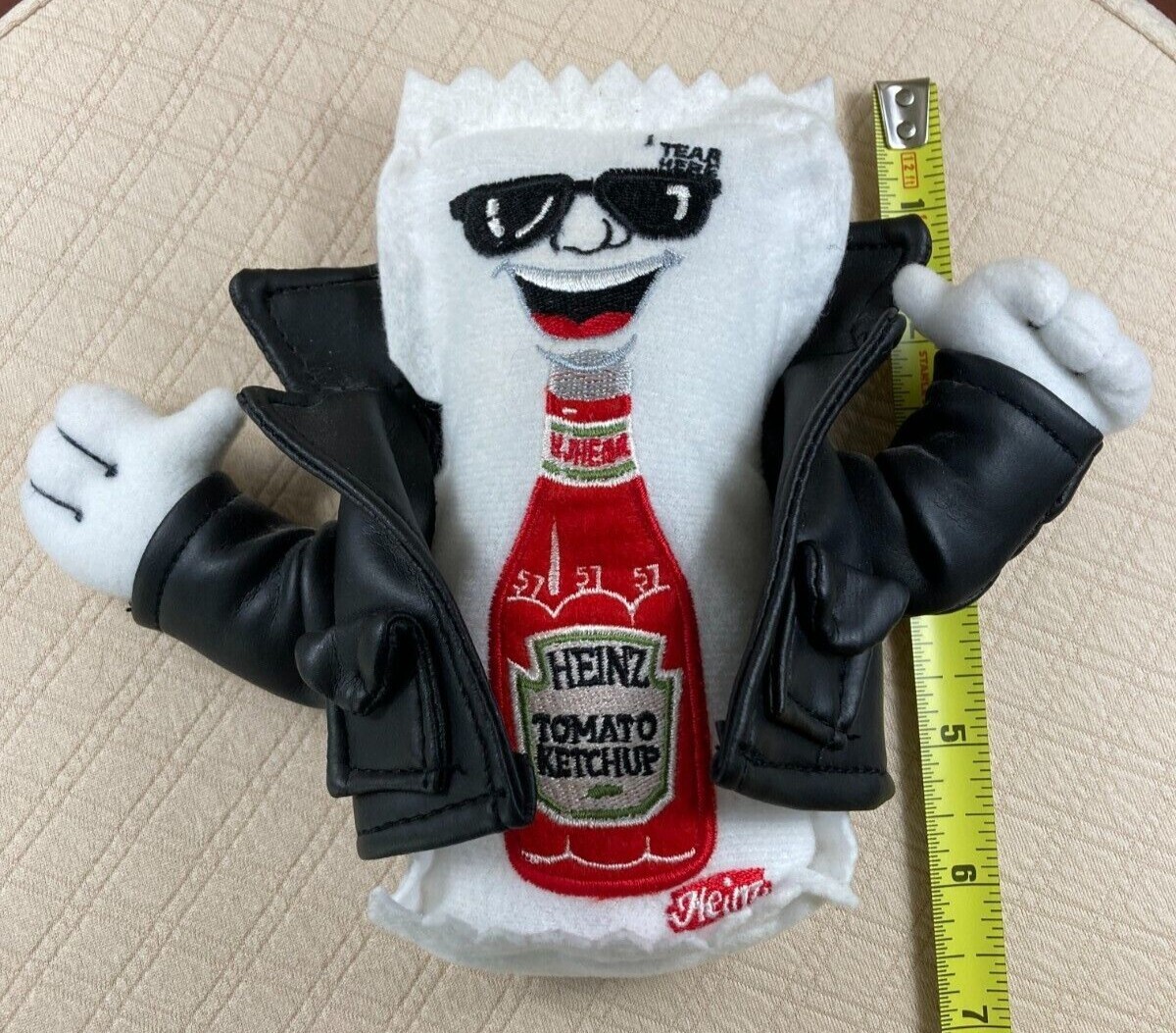 Heinz Ketchup Packet Bean Bag Plush Toy w/ Jacket 'Leader of the Packets'