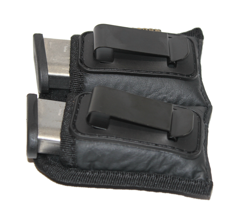 M/&P Shield IWB Double Magazine Holster for Single Stack 9mm Mag fits Glock 43