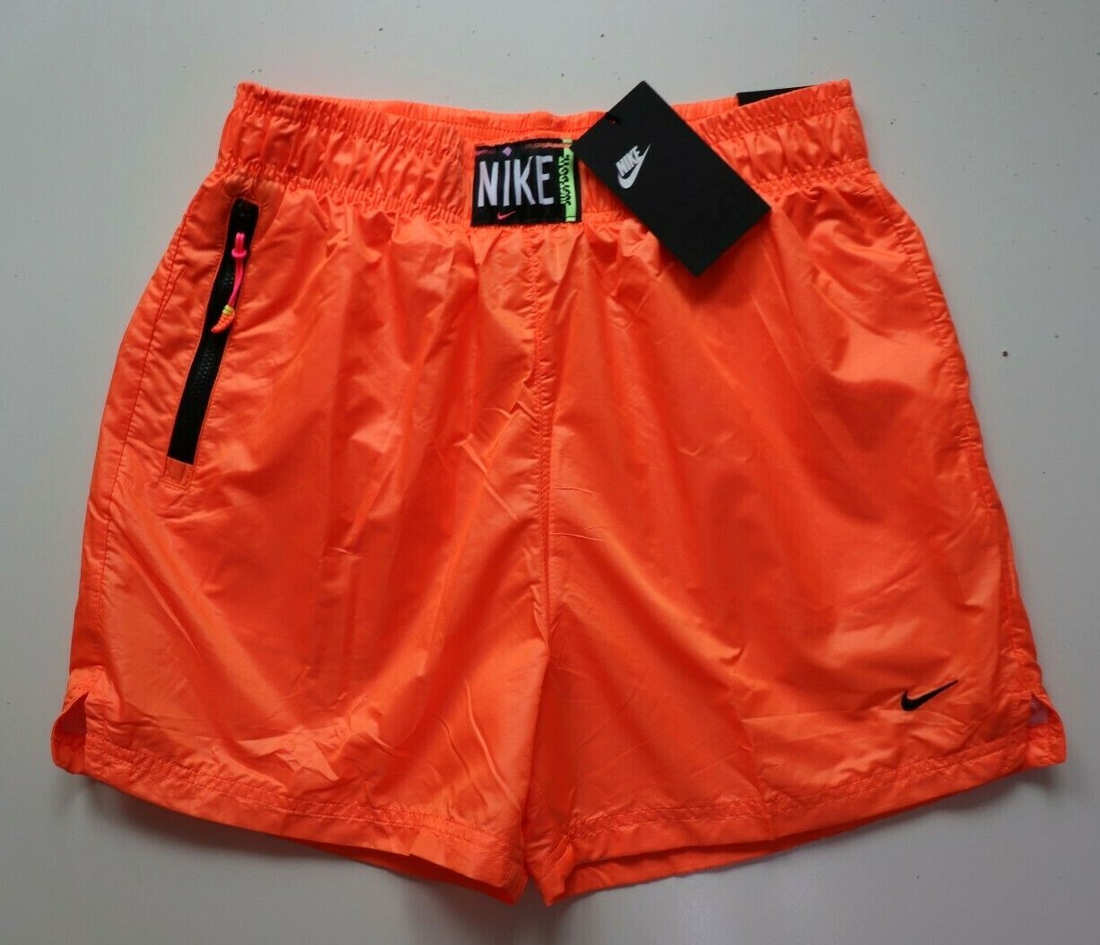 NIKE SPORTSWEAR HIGH WAIST WOVEN LOOSE UTILITY SHORTS ORANGE