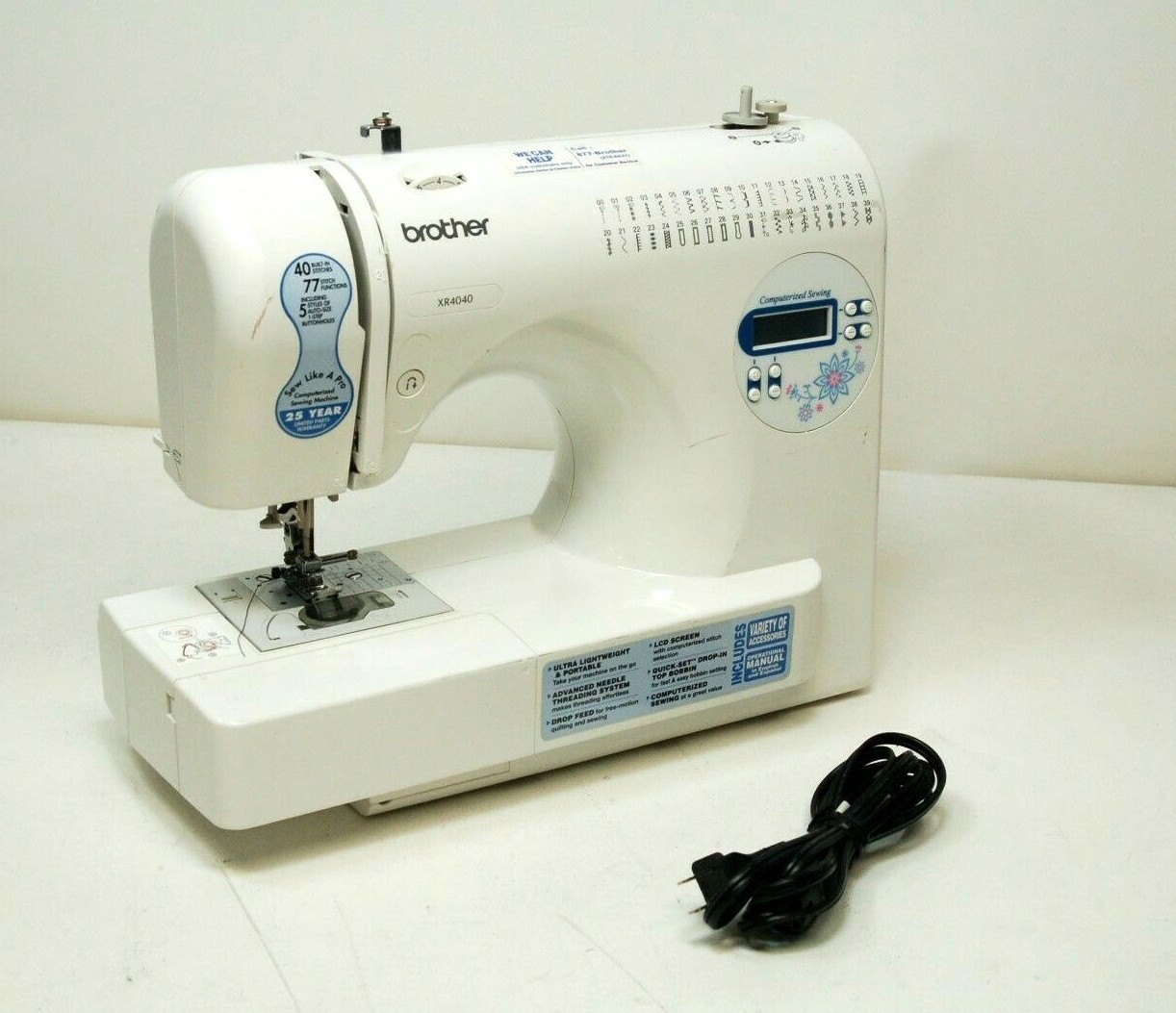 Brother XR4040 Computerized Sewing Machine No Accessories No Brother XR4040 Computerized Sewing Machine No Accessories No
