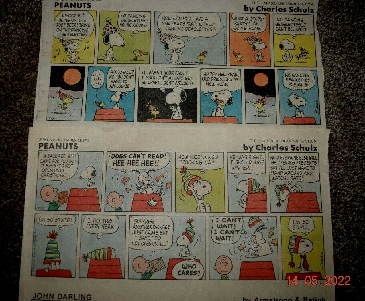 PAIR, COLOR NEWSPAPER COMIC STRIPS PAIR, COLOR NEWSPAPER COMIC STRIPS