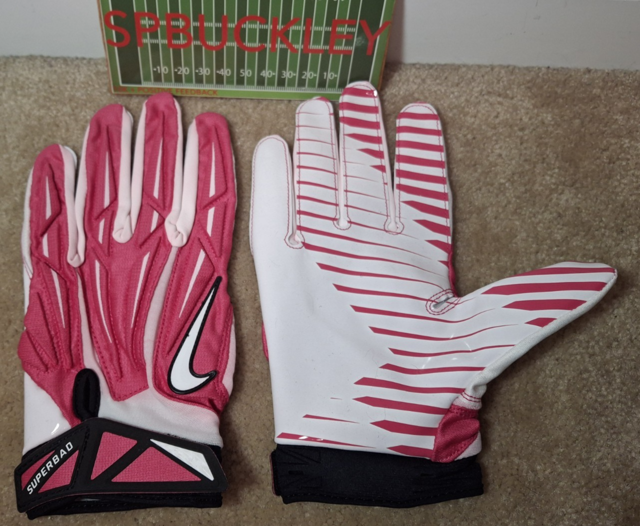 NIKE SUPERBAD 2.0 PADDED FOOTBALL GLOVES, SIZE XXL, PINK BCA