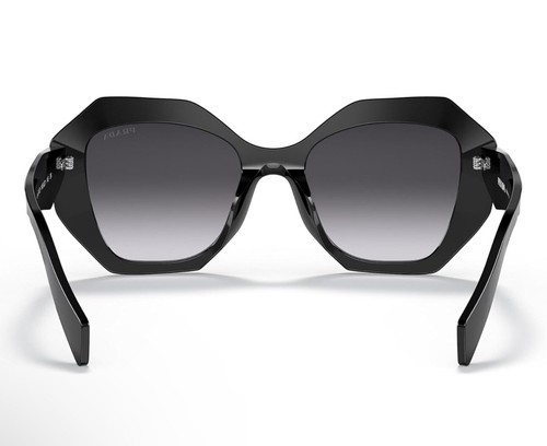 Pre-owned Prada Pr16ws 1ab5d1 Black Plastic Geometric Sunglasses Grey Gradient Lens + Case In Gray