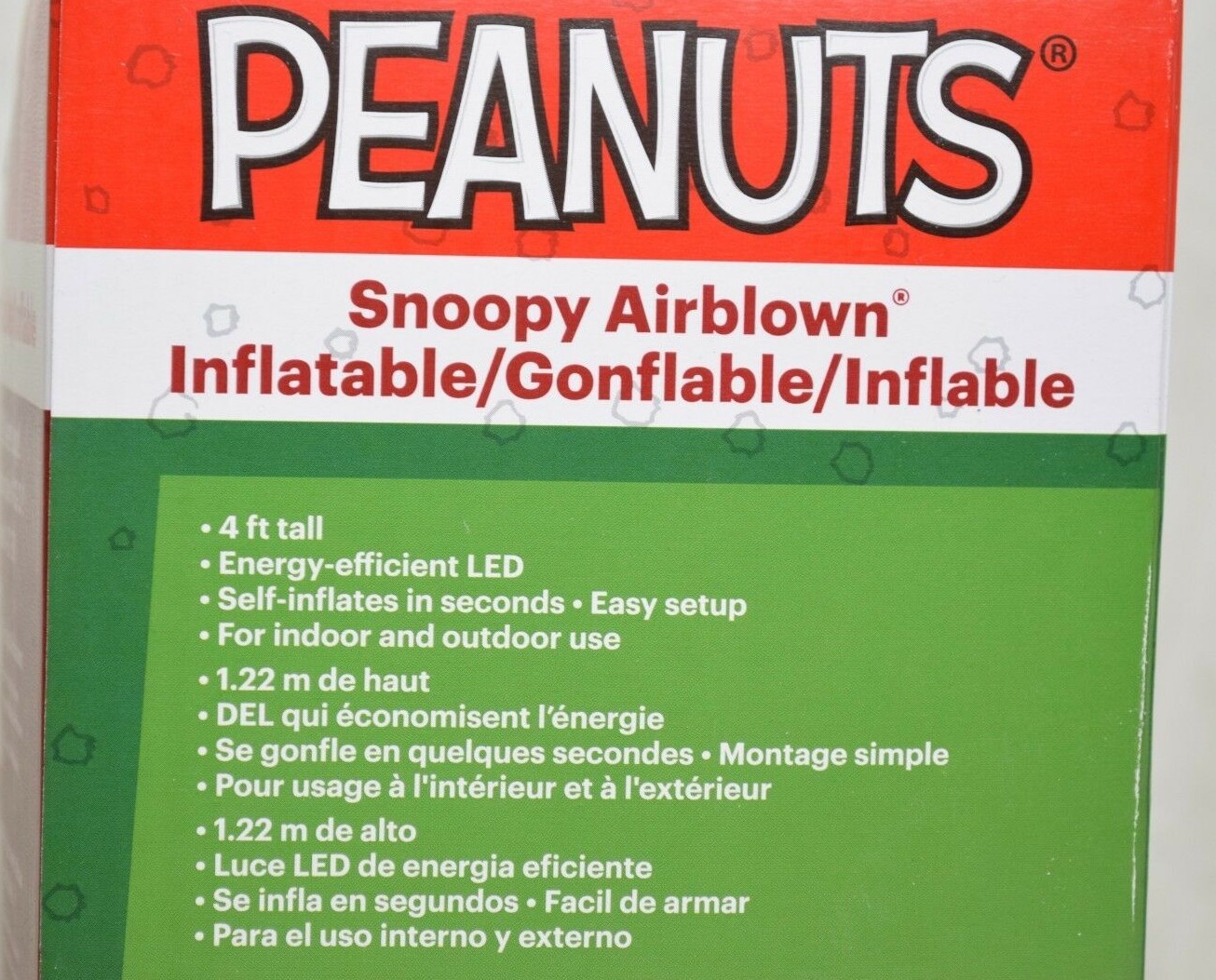 Peanuts Christmas 4 ft Lighted Snoopy & Woodstock Doghouse Airblown Inflatable