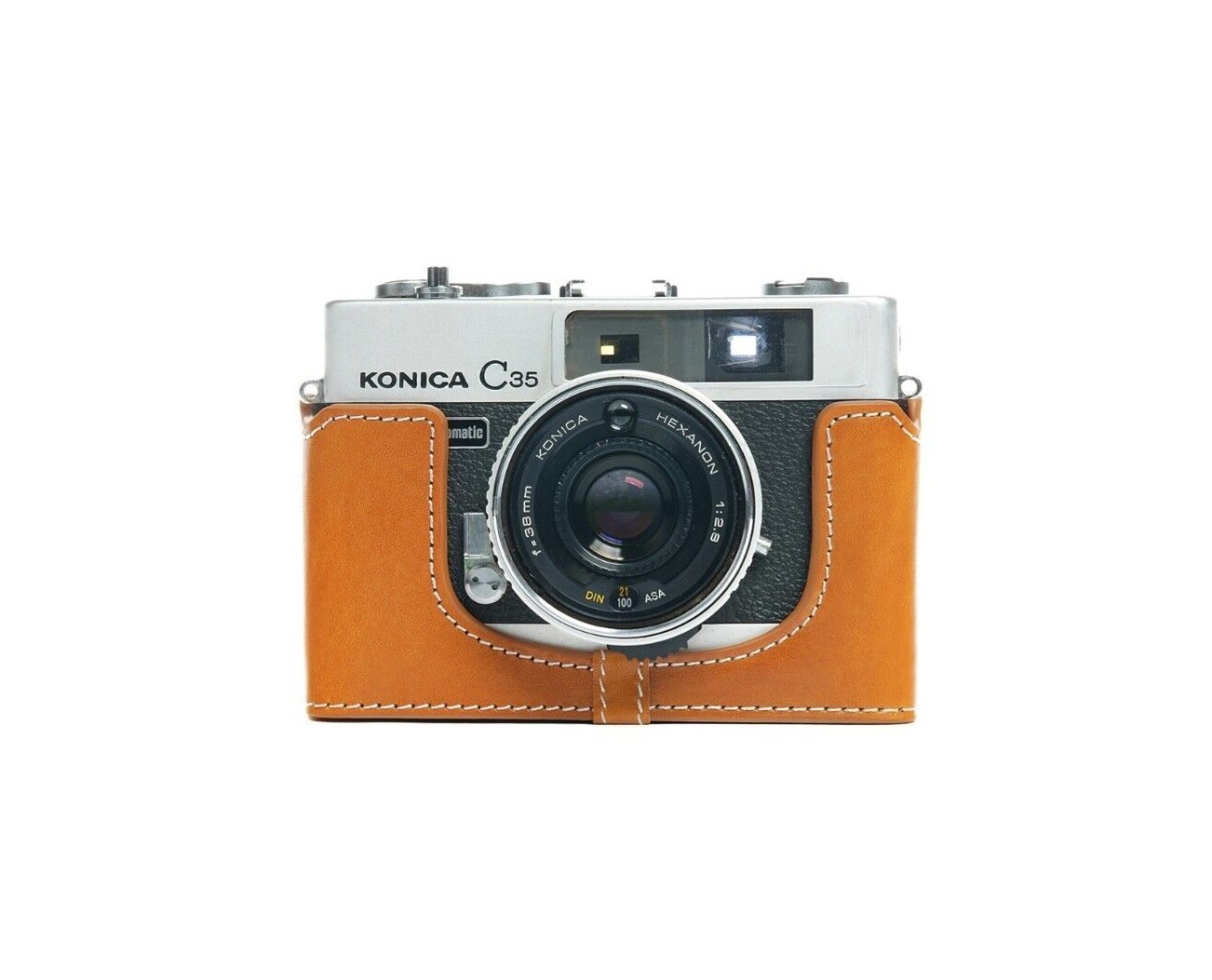 藤　カメラ　Konica  コニカ　C35EF ケース付 藤 カメラ Konica コニカ C35EF ケース付