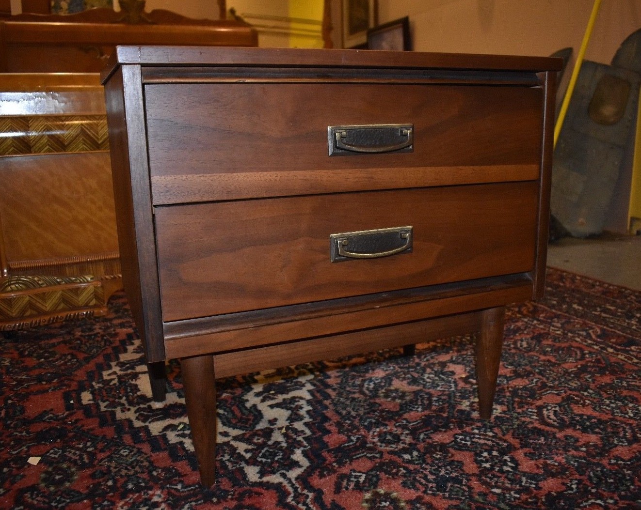 Mid Century Modern Walnut Bedroom Nightstand End Side Table Vintage Furniture