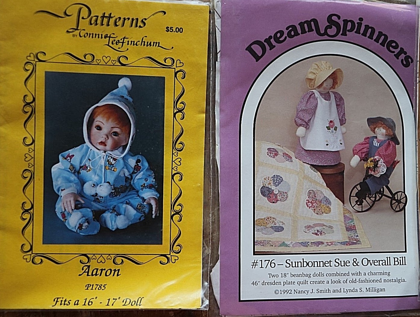 6 Sewing Pattern Plush Sunbonnet Sue Fireside Carolers Broom Doll Jumpsuit