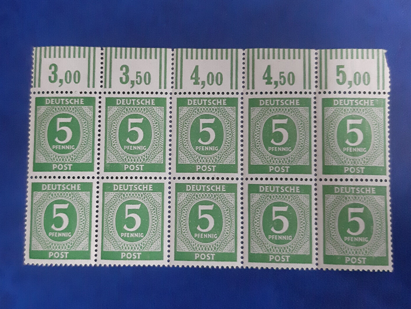 Germany Stamps Allied Occupation Zone 10x 5 Pfennig 1946 Block Mi-Nr 915b (20069