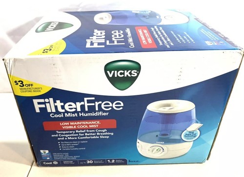 Vicks Cool Mist Filter Free 1.2 Gallon Humidifier Model # V4600V1 New Free Ship