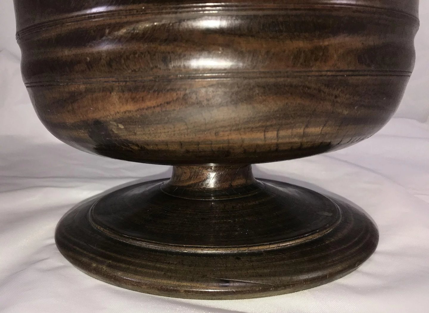 Exceptional 17th Century Carved English Wassail Bowl in Figured Lignum Vitae