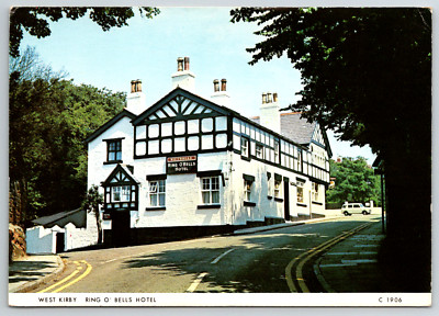 c1980s West Kirby Ring O' Bells Hotel England Vintage Postcard