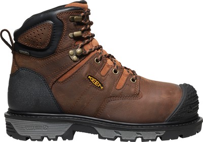 Pre-owned Keen Utility Mens Camden 6in Wp Int Met Ct Brown/black Leather Work Boots