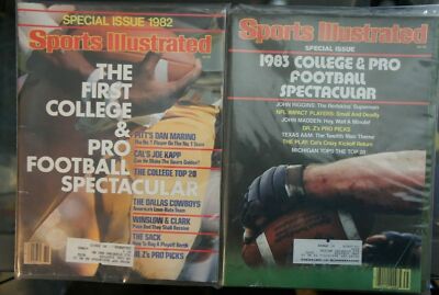 1982 & 1983 Sports Illustrated COLLEGE & PRO FOOTBALL Spectaculars - First 2