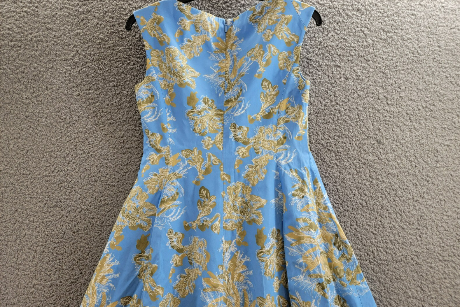Lafayette 148 New York Sleeveless Portrait Dress Women's 2 Cool Blue Multi ZipUp - Picture 10 of 16