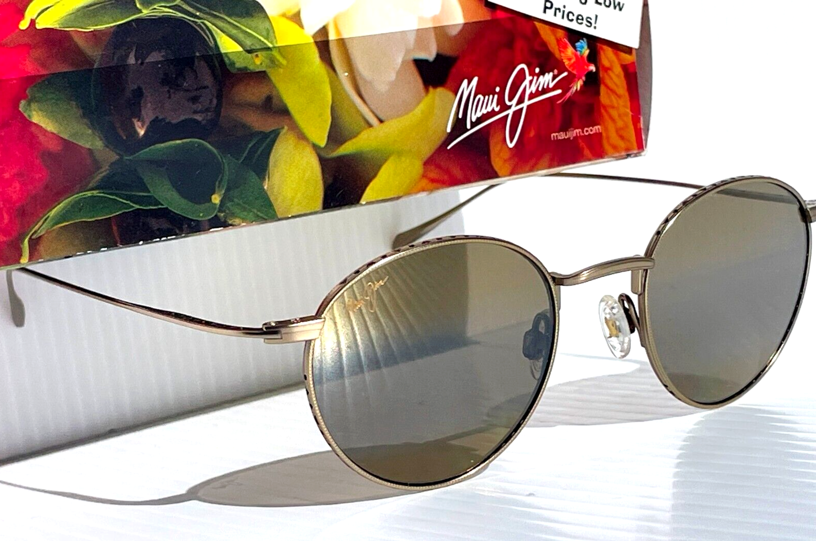 Pre-owned Maui Jim North Star Gold Titanium Polarized Bronze Lens Sunglass H757-16m