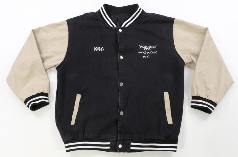 ジャケット・アウター rare Vintage Varsity Jacket Oversized Rare Vintage Summer 1996 Varsity Jacket 2010s Black Cream