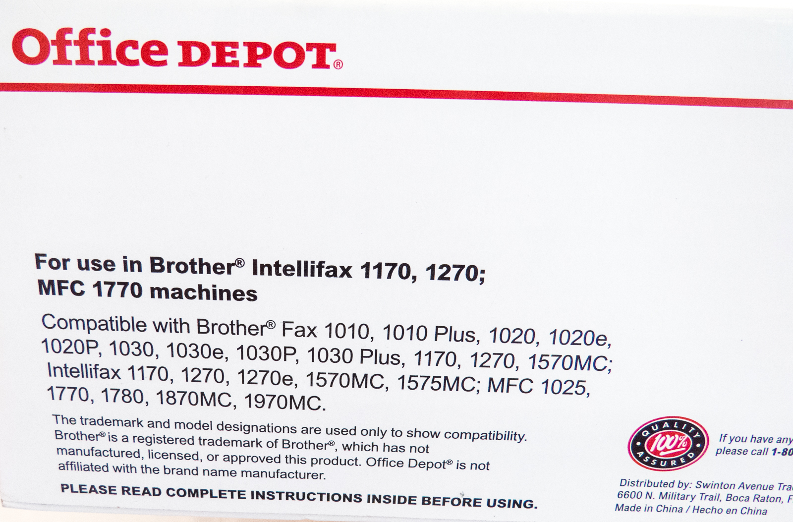 Brother Fax Cartridge  PC-201 Intelli Fax New Factory Sealed Office Depot