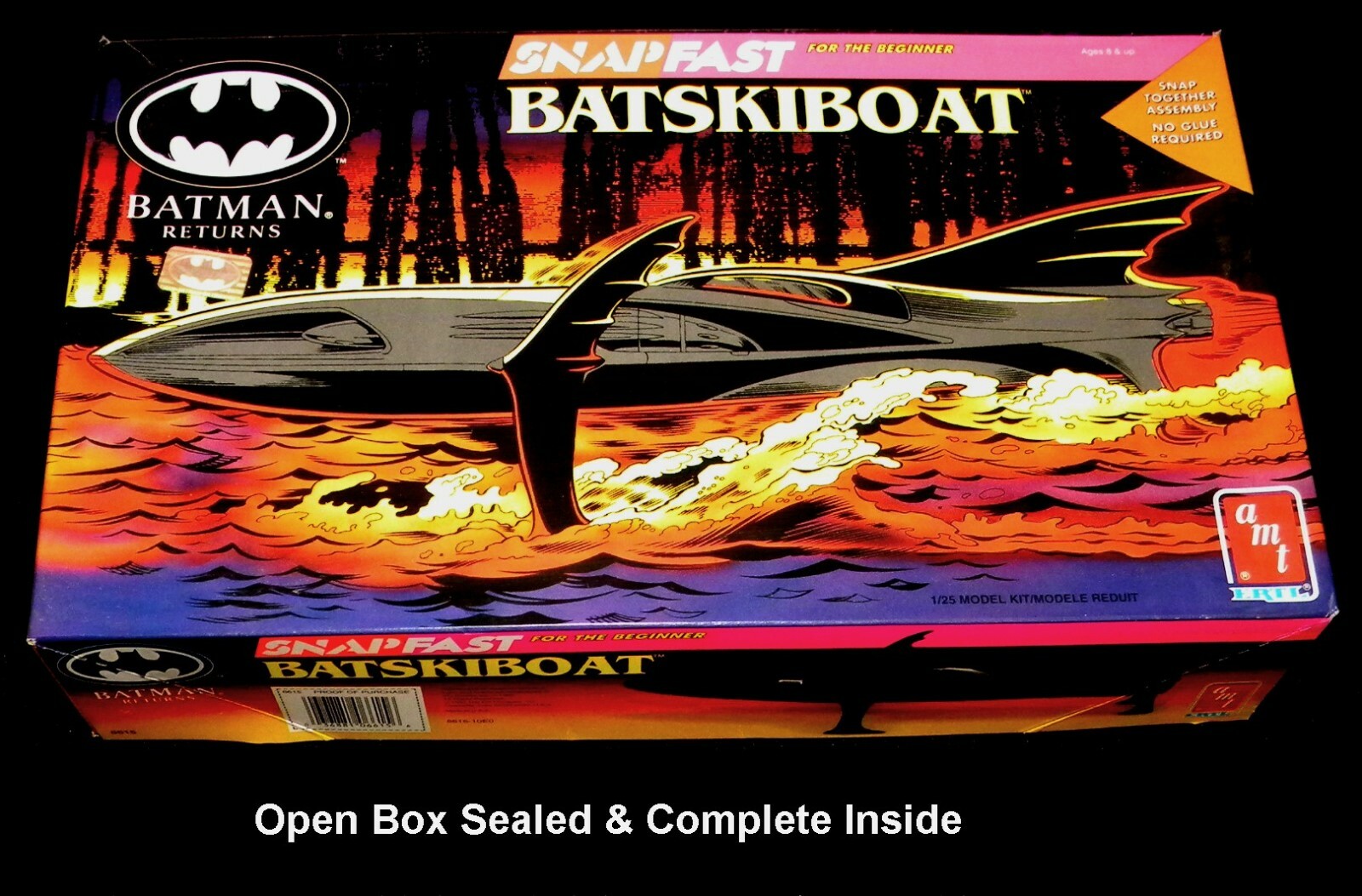 AMT 1/25 scale kit Batman Returns BATSKIBOAT # 6615 Open Box