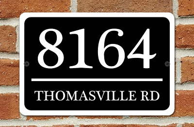 Personalized Home Address Sign Aluminum 12'' x 8'' Custom House Number Plaque