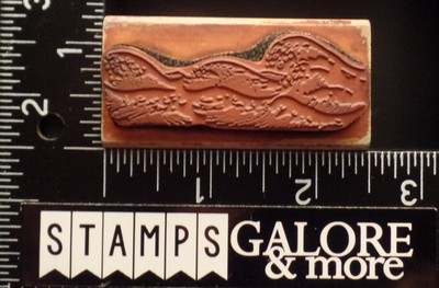 ALL NIGHT MEDIA RUBBER STAMPS VINTAGE 1986 481E CRASHING WAVES OCEAN BEACH #483