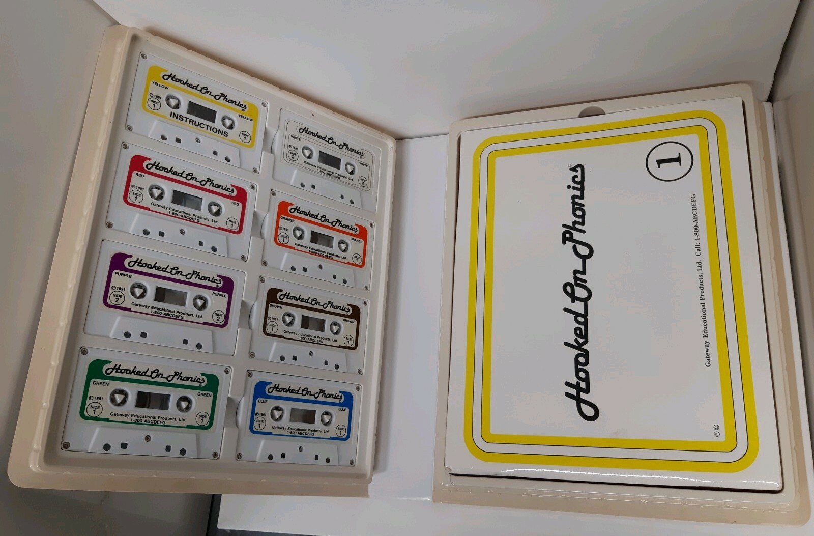 Hooked On Phonics Learn Read 1991 Cassette Tape Workbook Flash Cards Vintage 90s