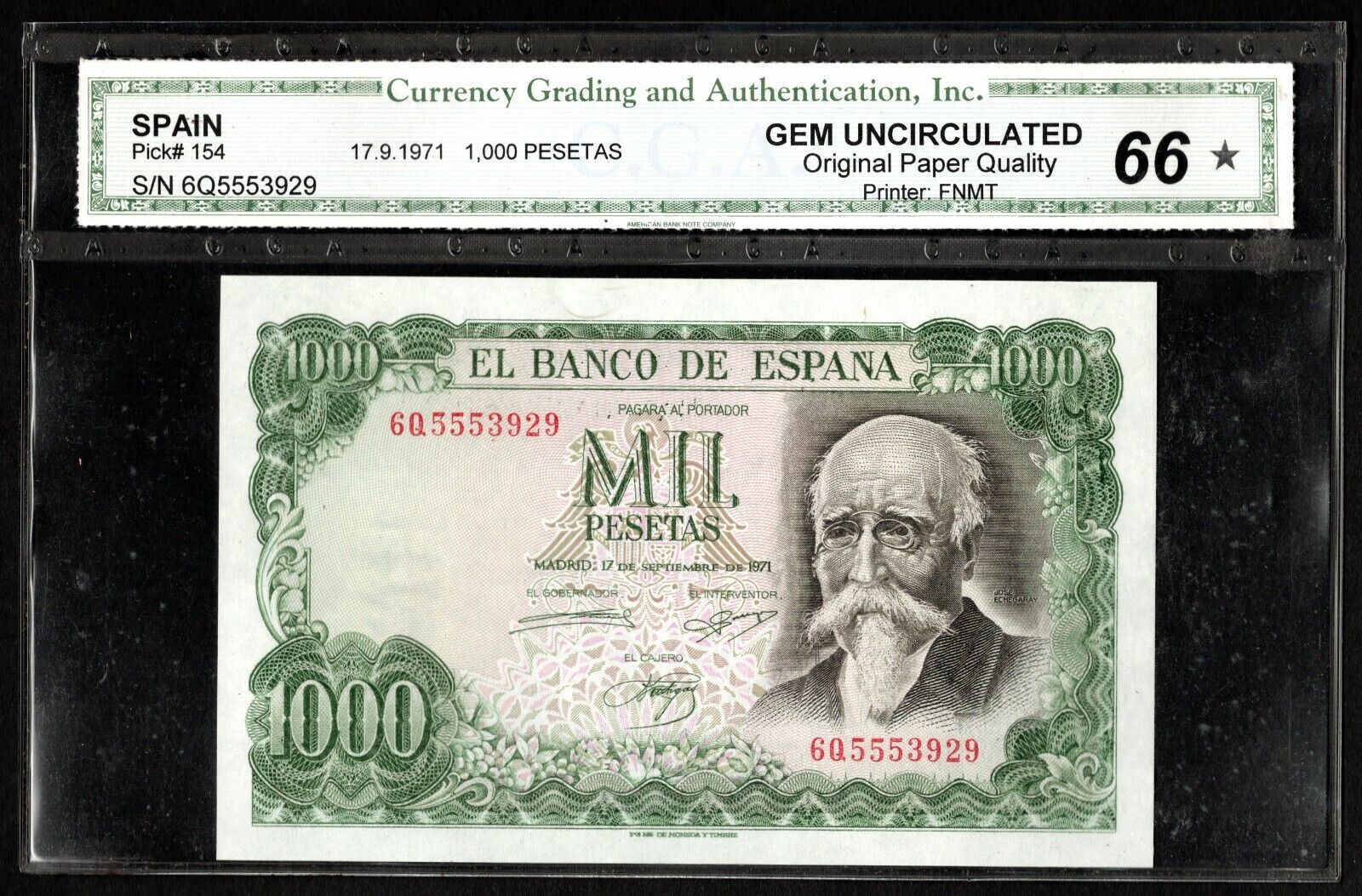 【GINGER掲載商品】 154, P Pesetas,1971, SPAIN,1000 Gem eBay | 66 CONDITION UNC 世界