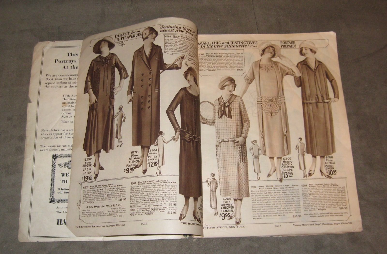 Hamilton Garment Co. catalog fifth avenue styles spring-summer 1925, free ship