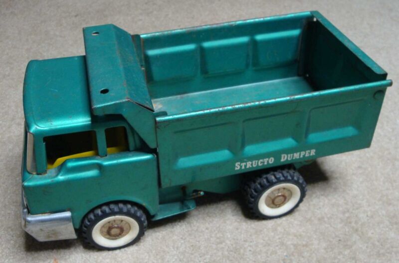 Vintage 1960s Teal Green Structo Hydraulic 12" Dumper Truck