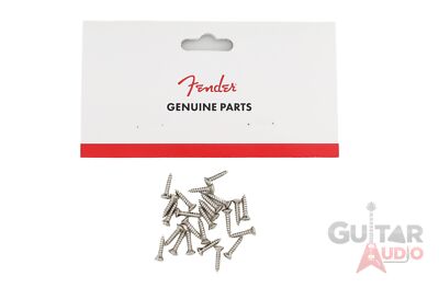 Genuine Fender CHROME Guitar Pickguard Mounting Screws - Package of 24