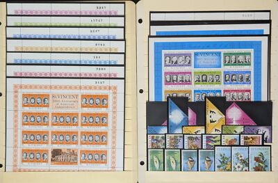 Saint Vincent Mint NH Stamp Collection in Mounts on Stock Pages