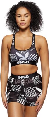 

Женские атласные боксеры в клетку Playboy PSD BLK-L, Черный, Boxers