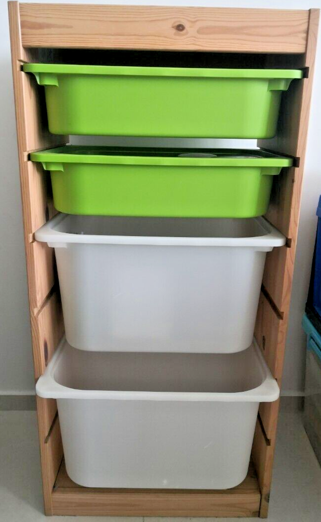 Ikea TROFAST Storage with boxes, Light Pine, Green and White, 593.378.11 - NIB Ikea TROFAST Storage with boxes, Light Pine, Green and White, 593.378.11 - NIB