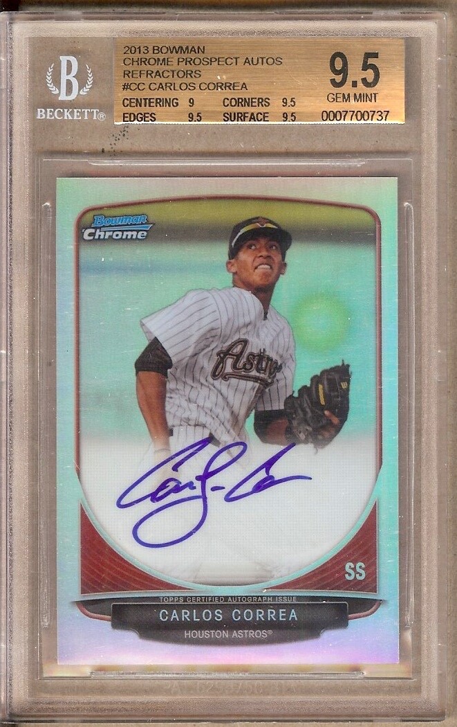 2013 BOWMAN CHROME REFRACTOR CARLOS CORREA RC AUTO 456/500 2013 BOWMAN CHROME REFRACTOR CARLOS CORREA RC AUTO 456/500