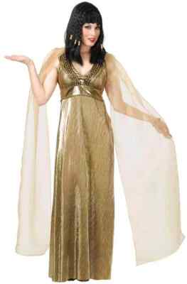Empress Nile Cleopatra Gold Egyptian Queen Fancy Dress Halloween Adult Costume